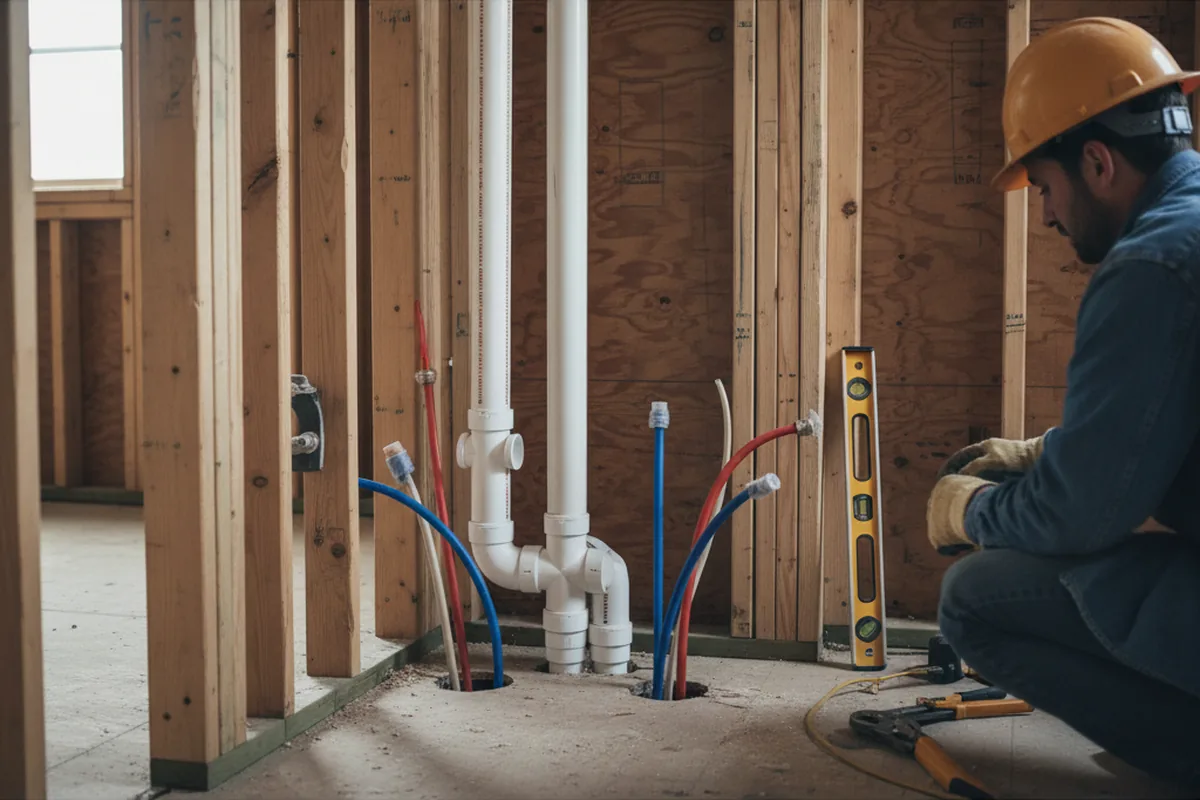 Drain and supply rough-in during Toilet Repair and Installation in Athens